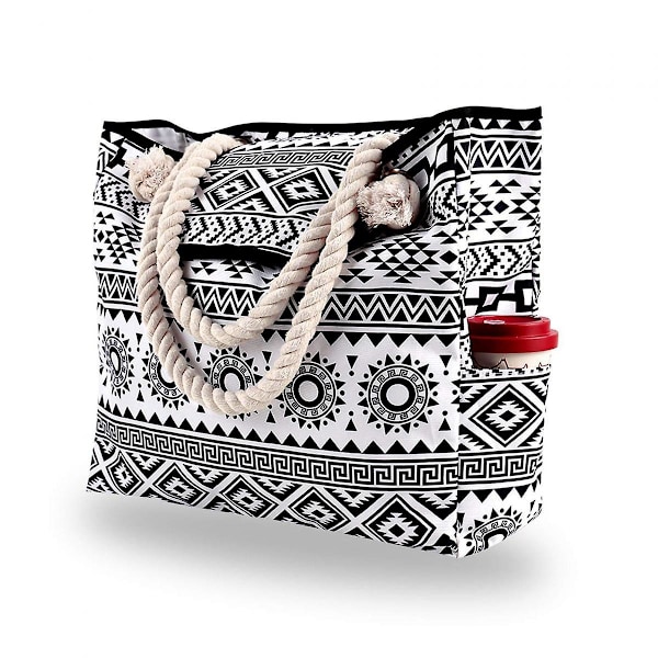 Large Capacity Beach Bag Hand Messenger Fashion Print Women's Canvas Shoulder Handbag