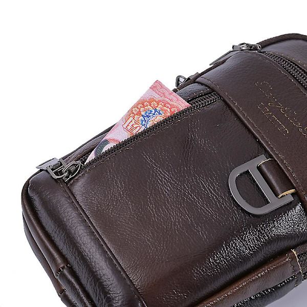 Uusi Vintage-nahkainen olkalaukku, crossbody-laukku, vyölaukku, miesten matkustus-, ostos- ja rento puhelimen kotelo