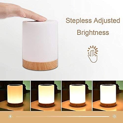 Bordlampe, Touch Sensor Sengebordelampe, Dæmpbar Varm Hvidt Lys & Farve
