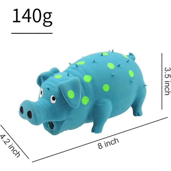 Hundpipboll, Prickig Latex Hundtuggleksak med Oinkande Ljud Pipande Gris Hundleksak Hållbar Självlek 8\" Hundklämleksak för Tandbitande Chas
