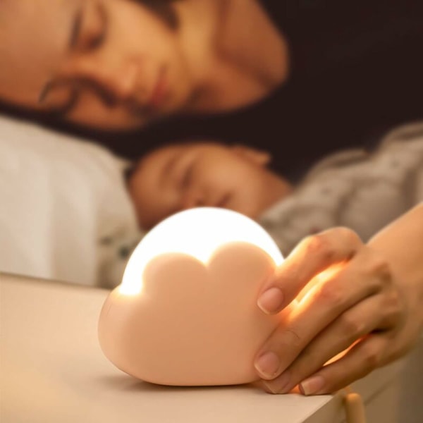 Cloud LED Nattlampa för barn [Set med 2] Nattlampa för baby Amning Vuxen Nattlampa, Rosa+Vit,,ladacèe
