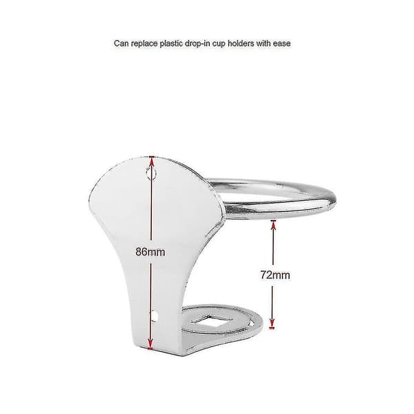 Ny 316 rustfritt stål sølvring drikkeholder stativ montering støtte marine båt. (sølv)(1stk