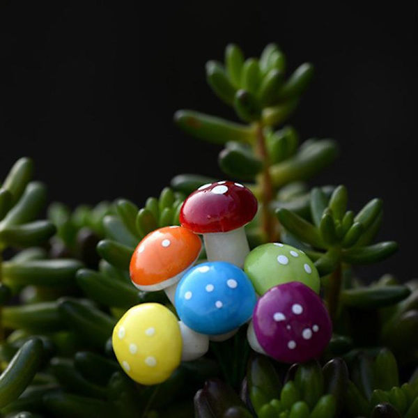 100 stk fargerik kunstig soppmodell plante actionfigur miniatyr (rød)
