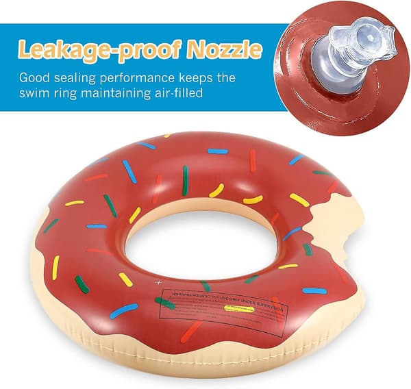 Badringar, 2-pack Donut-mönster Hållbara PVC Simringar Vattenkul Inflatable Pool Float Tube Sommar Simbassäng Float Ring Strand Pool Party Leksaker
