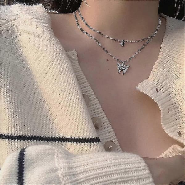 925 Silverhalsband, Glänsande tofs-halsband (Silver)