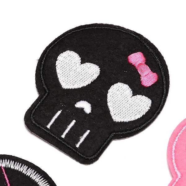 Dww-9 Fashion Skull -kirjontamerkit, kirjotut appliikki-tarrat, ompelumerkit ja merkit kangaskorjausmerkit vaatteille