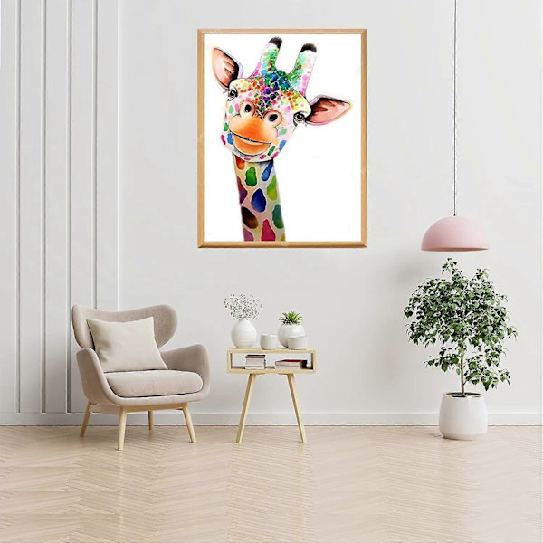 Giraff Diamantmålning Kit för Vuxna Nybörjare 5D Rund Full Borr Djur Diamantkonst Kit Giraff Diamantmålning Kit Pi