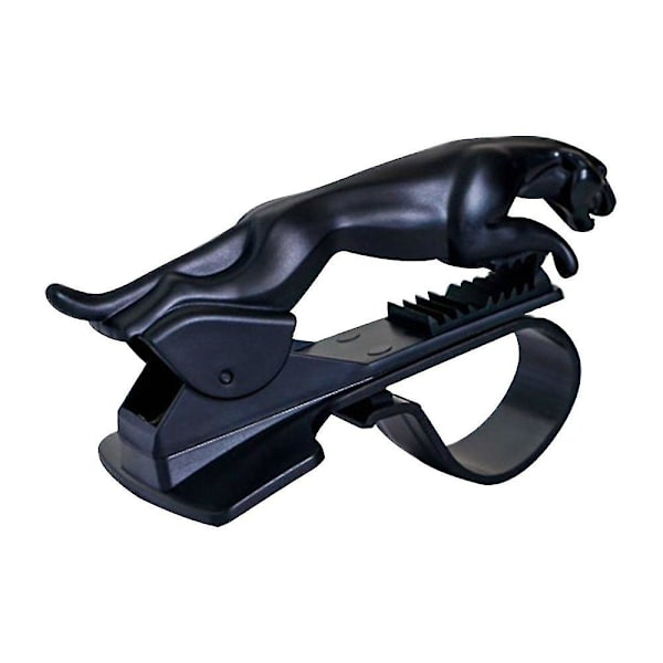 Kul Jaguar Cheetah Hud Biltelefonholder Leopard Mobiltelefon GPS Stativ 360 Graders Montering Justerbar Klipsholder Tilbehør（Svart）