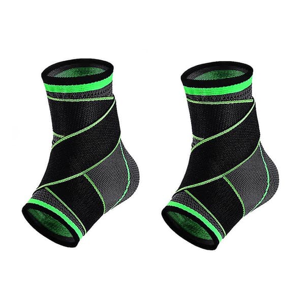 Strop Sports Ankelstøtte, 1 Par, Nylonmateriale, Sort+Grå+Grøn, 10*9*25cm