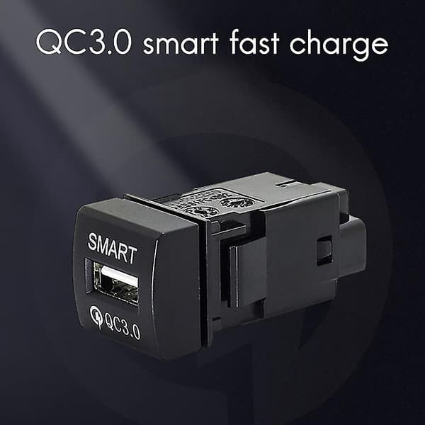 Bil USB-lader Qc3.0 Billader USB-port for 2019 (svart)