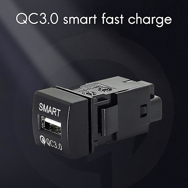 Bil Usb-oplader Qc3.0 Biloplader Usb-port Til 2019（Sort）