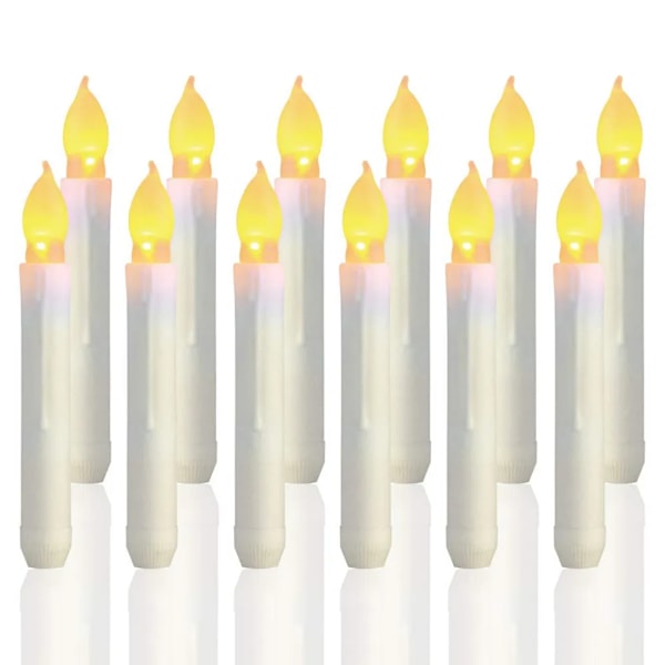 Set med 12 LED-ljus, flamlösa bordsljus, batteridrivna Harry Potter-ljus för påsk, fest, bröllop, kyrkdekorationer