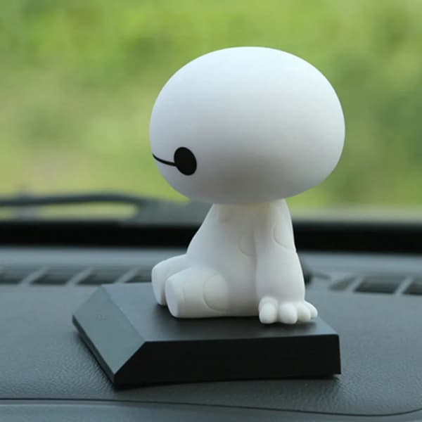 Bil vit bobblehead huvud utan bas prydnad interiör tillbehör