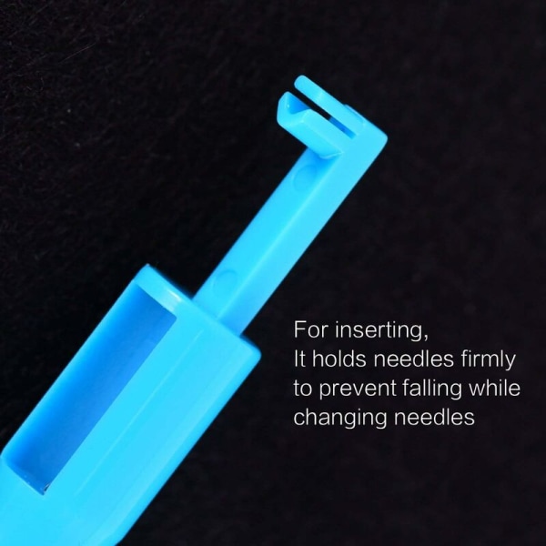 Synåletråder, pakke med 3 plast symaskine nåletråder indsætter symaskine nåletråder blå 7,5 cm