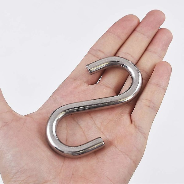 4-pack kraftiga 304 rostfria S-krokar, 3 tum hängmatta, gung S-krokar, industriella verktygskrokar