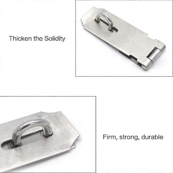 Dörrlås Hasp Spärr, 5 Tum Rostfritt Stål Säkerhets Packlock Spänne Hasp Lås Spärr, Extra Tjock Grinds Lås Hasp med Skruvar Borstad Yta 2 Pack (5in