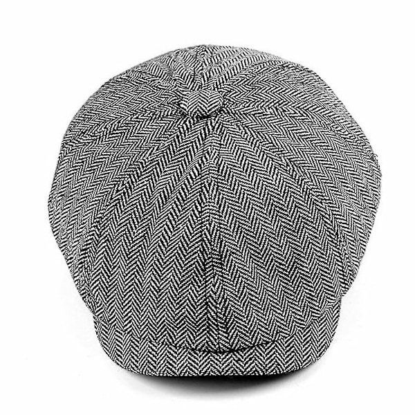 Herre Rutete Herringbone Cap Beret Flat Cap