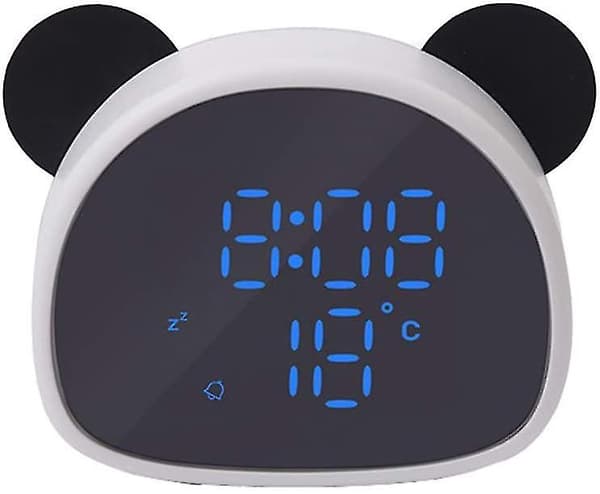 Sød Panda Vækkeur, Digital LED Skrivebordsur Til Sengebord (sort)
