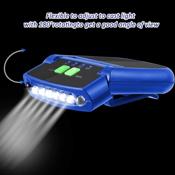 2 stk. LED-klips på capslys USB oppladbart capslyktklips vanntett ultraklar