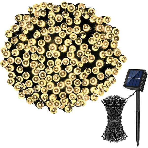 Solcelledrevne julelys LED-lyssnor - 72 fot 200 LED-er 8 moduser fe-lys til balkonghagegjerde