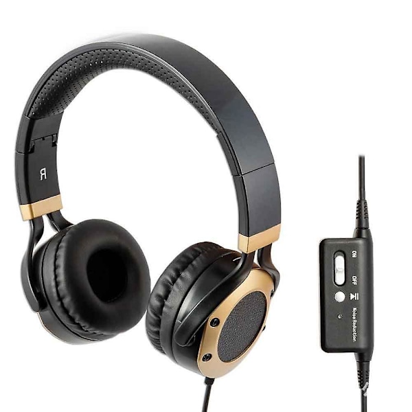 Active Noise Cancelling Headphones with Microphone and Airplane Adapter Folding and Lightweight Travel Headsets