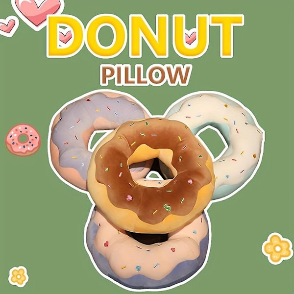 Simulering Kreativ Donut Plysj Leke Søt Sovepute Sofa Hvil Pute Putedukke（sjokolade）