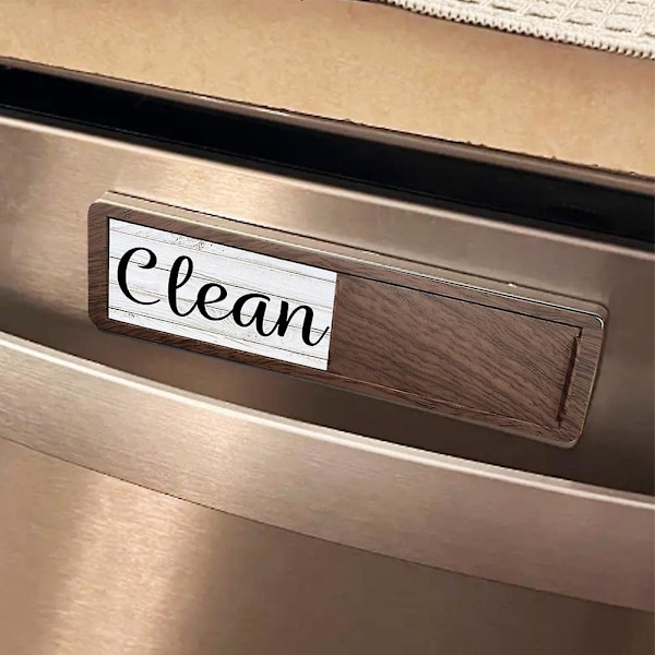 Diskmedelskylt Clean Dirty Sign som visar om disken är ren eller smutsig (silver)