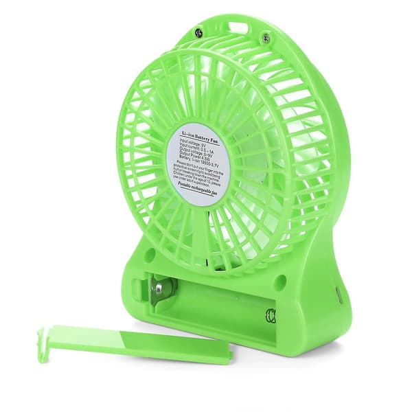 Mini-ventilator Genopladelig LED-lys Ventilator Køler Mini Skrivebord USB 18650 Batteri Ventilator（GN）