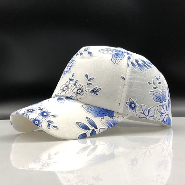 Enkel dam basebollkeps måleri broderi blomma flickor snapback hattar kvinna kvinnlig keps mesh sommar fiske solhatt（1）