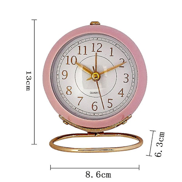 Liten bordsur, klassisk bordsur för barn, analog väckarklocka, skrivbordsur för sovrum, vardagsrum, kök, inomhusdekor (rosa)