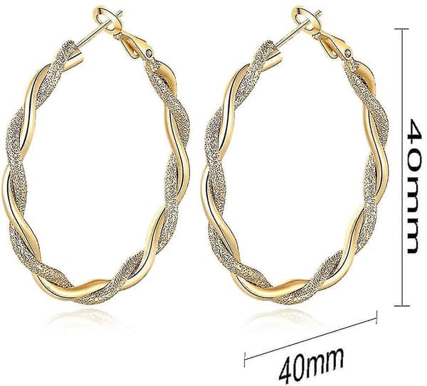 Stora guld creolörhängen 9ct guld fyllda för flickor eller kvinnor (40 mm)