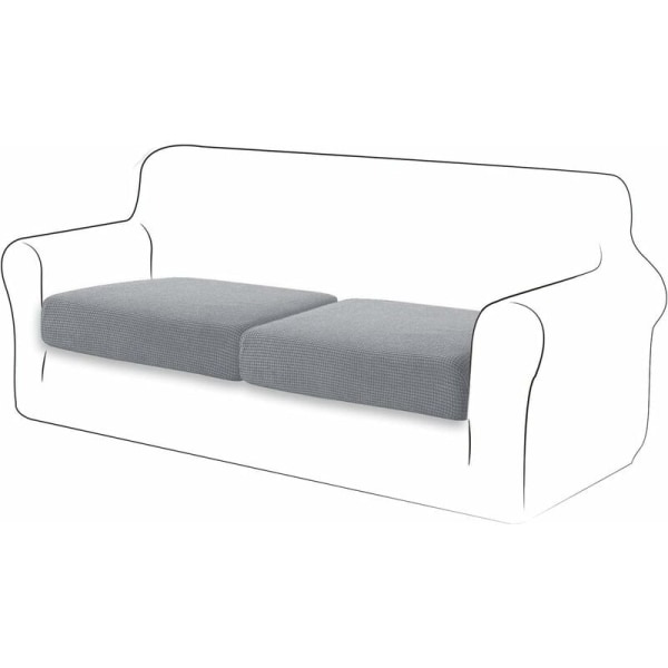 Strækpudebetræk Sofapude Møbelbeskytterbetræk Sofa Sædebetræk til sofa 2-delt pudebetræk til stol (lysegrå)