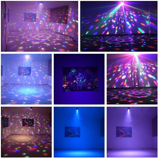 Disco lysfestlys, LED-farge strobe-lys, scenelys, for fest, bar, hjem