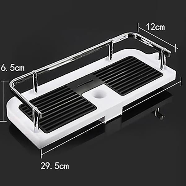 Teleskopisk duschhylla för badrum, kvadratisk, utan hål