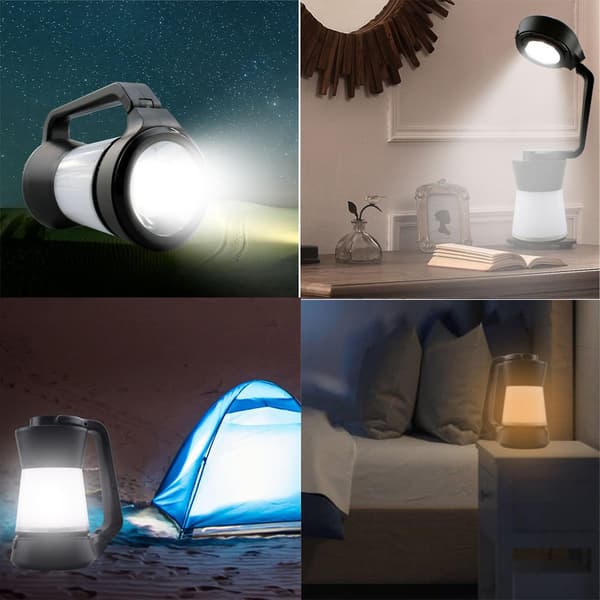 Taskulamppu LED-taskulamppu Ulkoilun monitoiminen 3-in-1-leirivalaisin（BK）