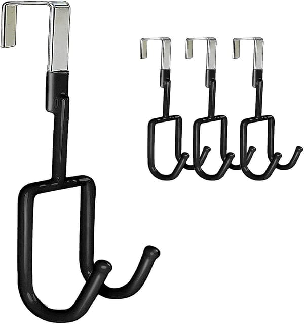 Över dörrkrokar - 4-pack kraftig arrangör över dörrhängare hållare