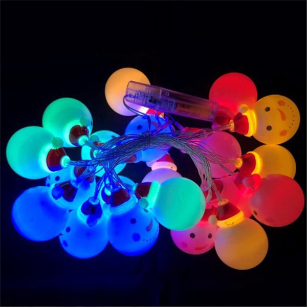 Juledekor Juledekorative lys Led Snømann dukke Batterilysstreng Jentehjerteromlayout Strenglys 3 meter 20 lys Usb-modell