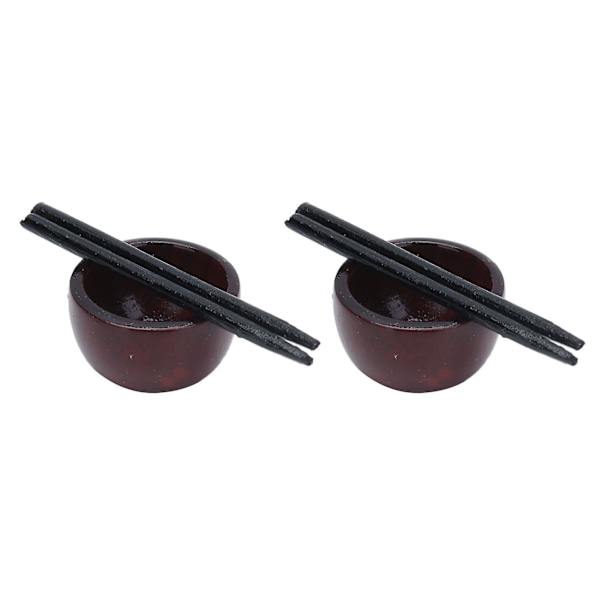 1:12 Dukkehus Skål og Spisesæt Miniature Redwood Retro Dukkehus Bestik til Dukkehus Køkken Spisestue