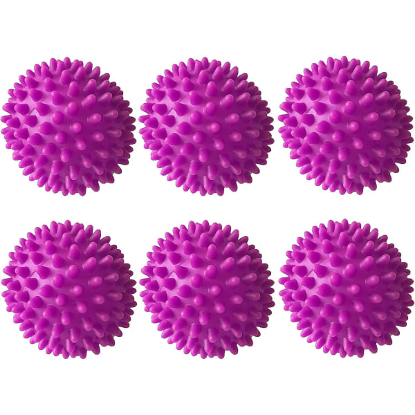 9 cm tvättbollar, maskintvättbollar, tvättbollar, tvättbollar, tvättmaskinsbollar, 6-pack lila