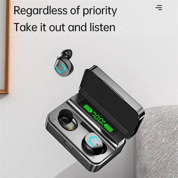 Hi-Fi TWS-hörlurar Digital Display Touch-Control Bluetooth 5.2 Trådlösa Öronproppar Hörlurar Headset