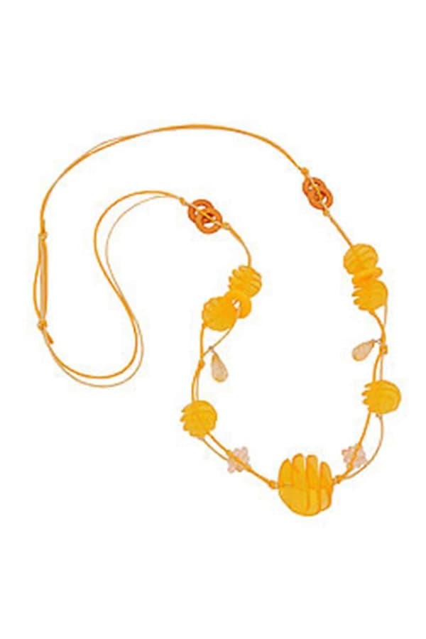 Halsband Gul Spiral Pärlor Snöre - Gl01070