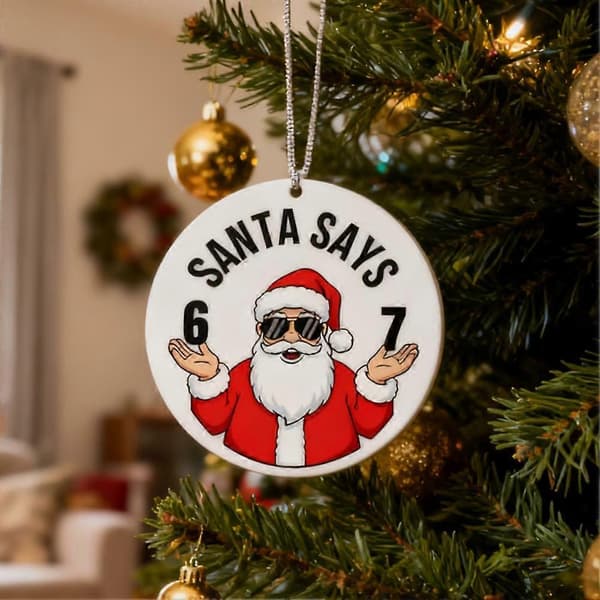 Santa Says Six Seven Julepynt 2025, Sjovt Julepynt 2025 3