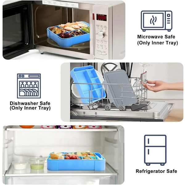 Barnematboks, Matboks - 1300ML BPA-fri Bento-boks med 5 rom
