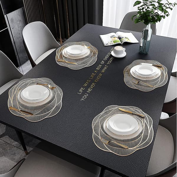 Sæt med 6 vaskbare PVC-placider, runde vinyl, jul, bryllup, middag, restaurant, hotel, 6 stk. Cisea