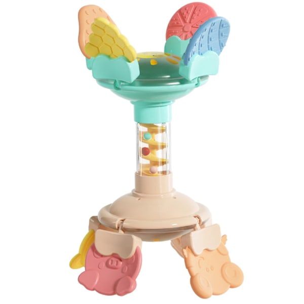 Mjuka baby-skallror Nyfödda leksaker Fånga boll Lämplig för babyutveckling Baby tandlim Handgrepp boll Skallra pinne（grön）