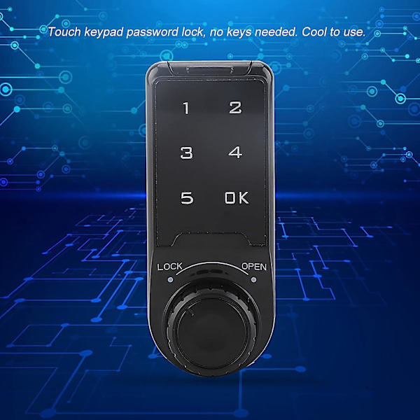 Elektronisk skabslåssæt, digital adgangskode-indtastning Touch Keypad-lås, nøglefri sikkerhedsskabskodet (L)
