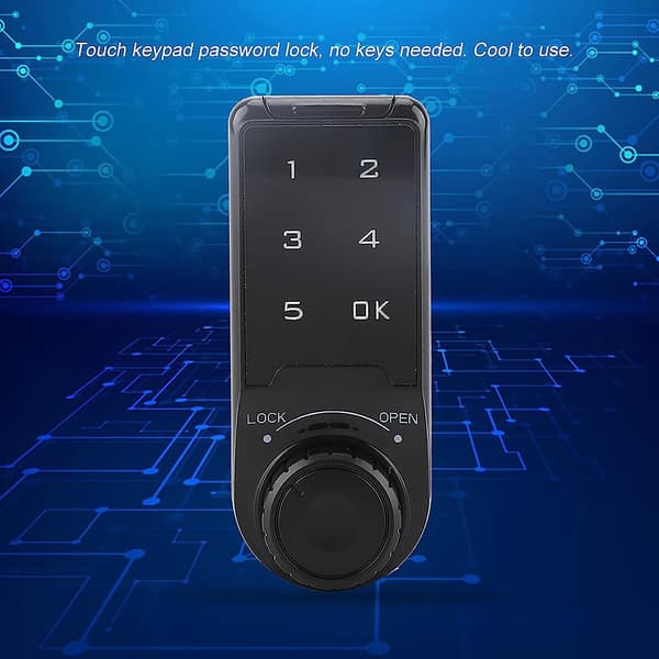Elektroniskt skåplåskit, digitalt lösenordsinmatningstryckknappsnyckellås, nyckellöst säkerhetsskåp kodat (L)