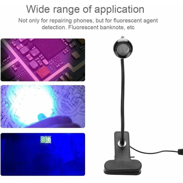 UV Ultraviolet Behandling UV Behandling 3W USB LED Lys USB Lilla Lys Lampe Perleholder Plug and Play til reparationer