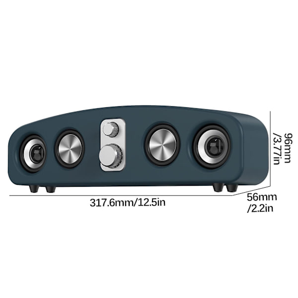 Datorhögtalare Bluetooth-högtalare Retro Bärbar Ljudkort Radio Hemdator Skrivbord Trådlös Ljud Subwoofer Rea (B)
