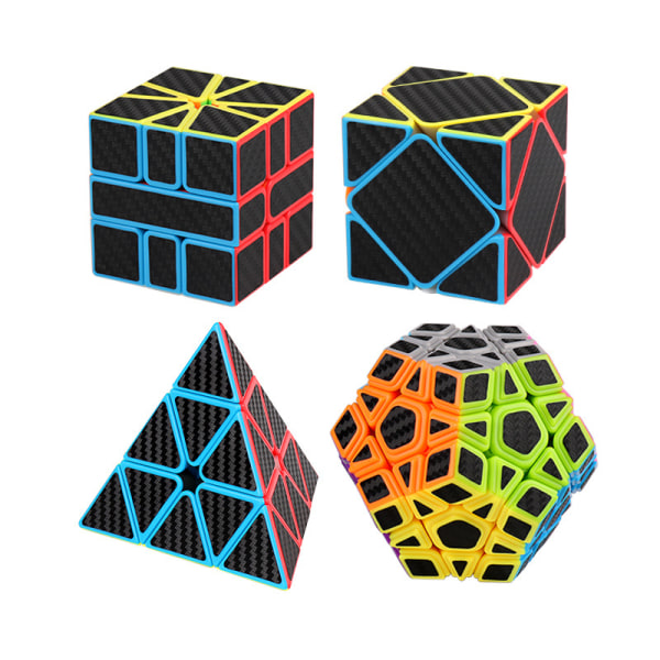 4-delad Rubik's Cube Combination - Kolfiber Rubik's Cube